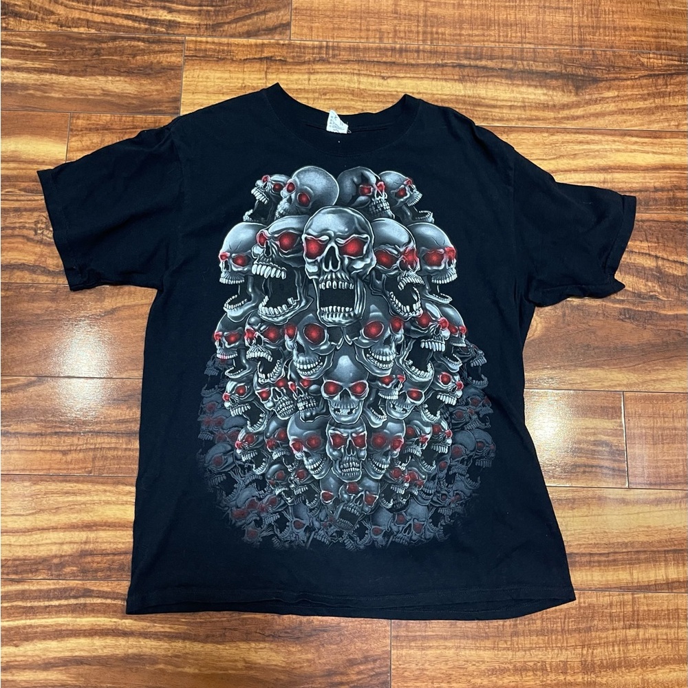 Vintage Y2K Anvil Skull Tshirt Large‎
